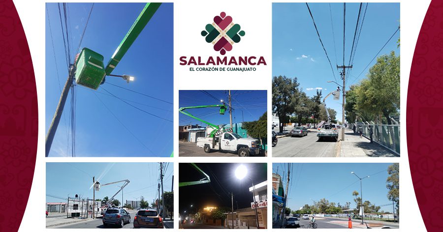 Continúa Gobierno de Salamanca instalación de luminarias