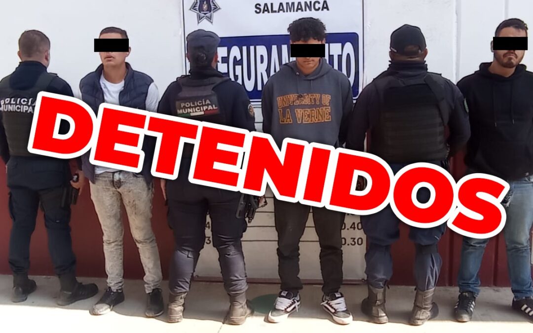 Policía de Salamanca recupera vehículos con reporte robo, asegura sustancias ilícitas y detiene a cuatro personas